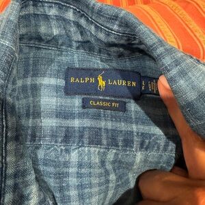 Ralph Lauren Blue Plaid Women's Top